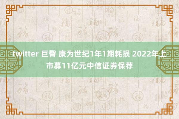 twitter 巨臀 康为世纪1年1期耗损 2022年上市募11亿元中信证券保荐