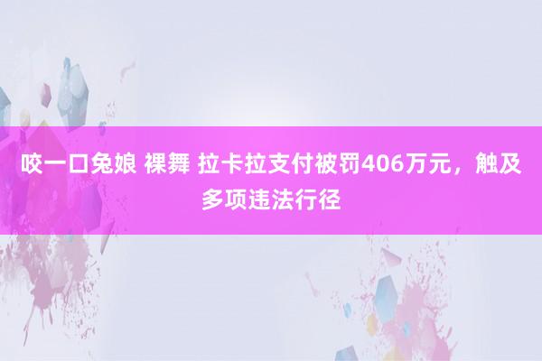 咬一口兔娘 裸舞 拉卡拉支付被罚406万元，触及多项违法行径