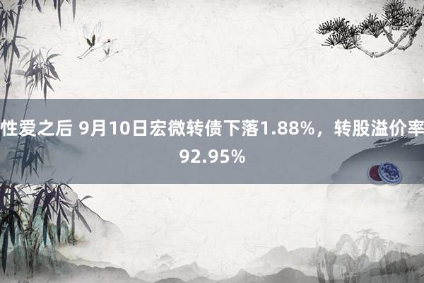 性爱之后 9月10日宏微转债下落1.88%，转股溢价率92.95%