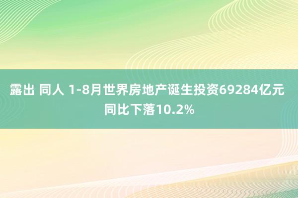 露出 同人 1-8月世界房地产诞生投资69284亿元 同比下落10.2%