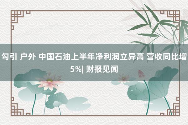 勾引 户外 中国石油上半年净利润立异高 营收同比增5%| 财报见闻