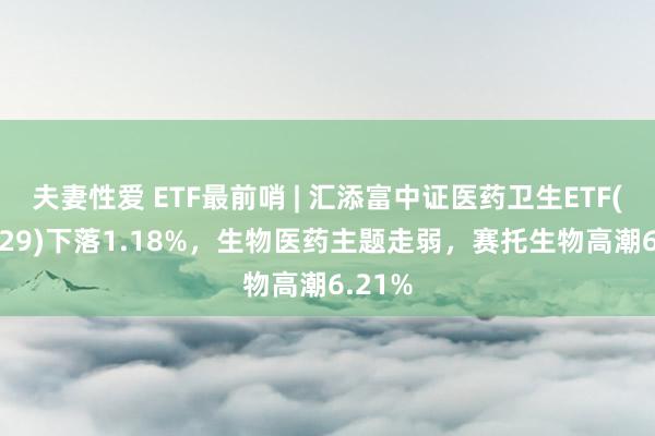 夫妻性爱 ETF最前哨 | 汇添富中证医药卫生ETF(159929)下落1.18%，生物医药主题走弱，赛托生物高潮6.21%