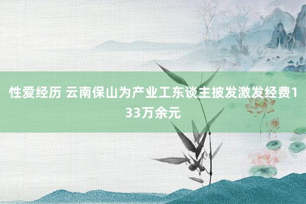 性爱经历 云南保山为产业工东谈主披发激发经费133万余元