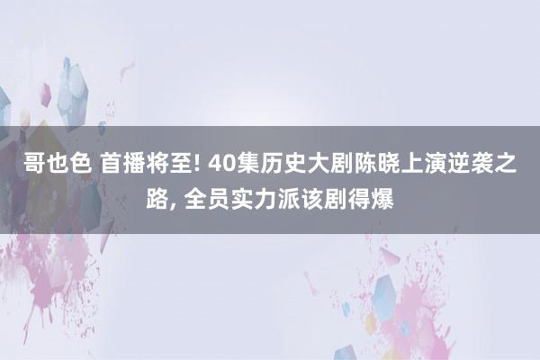 哥也色 首播将至! 40集历史大剧陈晓上演逆袭之路， 全员实力派该剧得爆