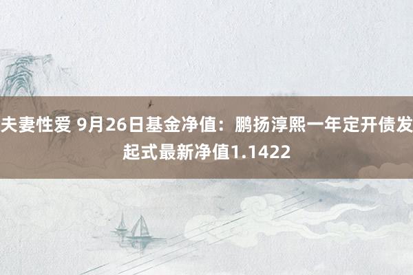 夫妻性爱 9月26日基金净值：鹏扬淳熙一年定开债发起式最新净值1.1422