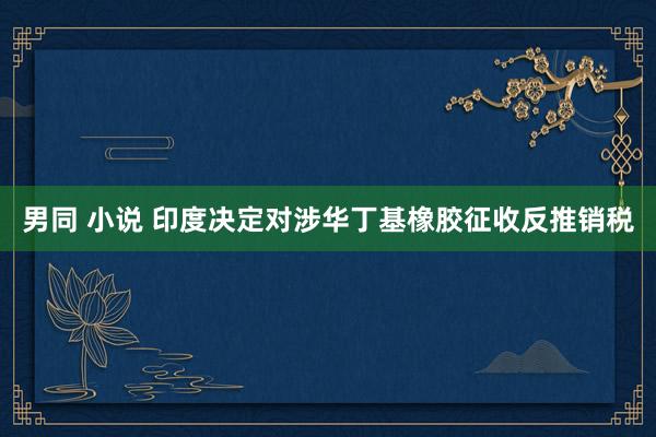 男同 小说 印度决定对涉华丁基橡胶征收反推销税