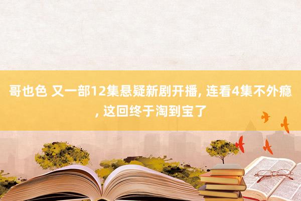 哥也色 又一部12集悬疑新剧开播， 连看4集不外瘾， 这回终于淘到宝了