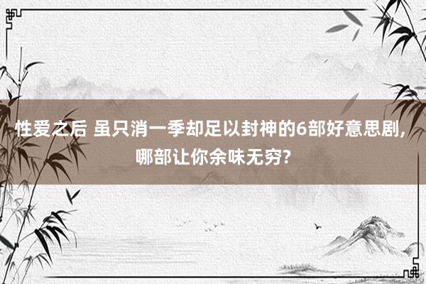 性爱之后 虽只消一季却足以封神的6部好意思剧， 哪部让你余味无穷?