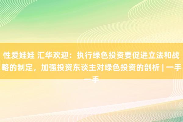 性爱娃娃 汇华欢迎：执行绿色投资要促进立法和战略的制定，加强投资东谈主对绿色投资的剖析 | 一手