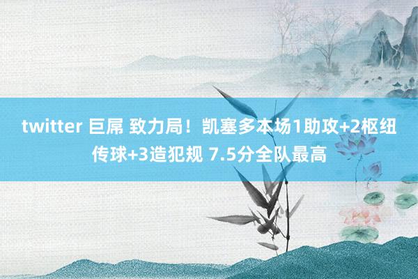 twitter 巨屌 致力局！凯塞多本场1助攻+2枢纽传球+3造犯规 7.5分全队最高