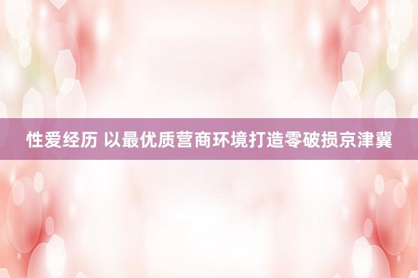 性爱经历 以最优质营商环境打造零破损京津冀