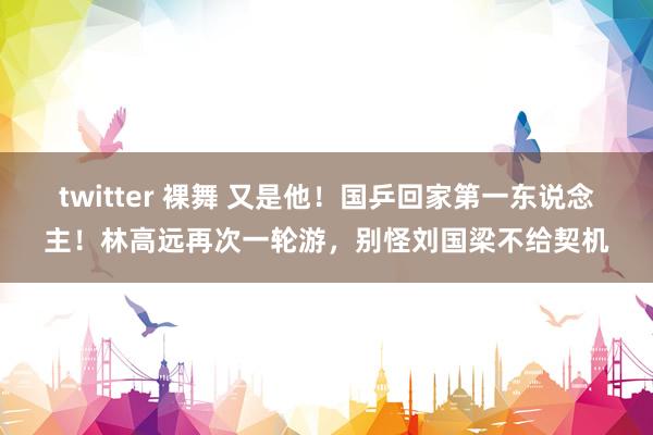 twitter 裸舞 又是他！国乒回家第一东说念主！林高远再次一轮游，别怪刘国梁不给契机