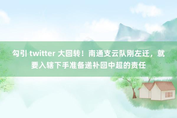 勾引 twitter 大回转！南通支云队刚左迁，就要入辖下手准备递补回中超的责任