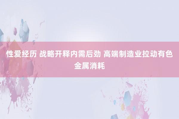 性爱经历 战略开释内需后劲 高端制造业拉动有色金属消耗