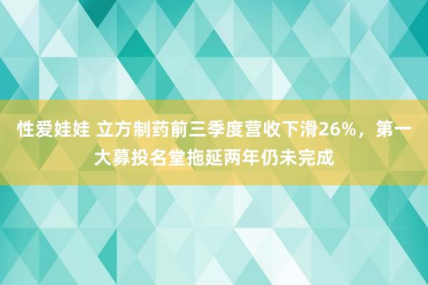 性爱娃娃 立方制药前三季度营收下滑26%，第一大募投名堂拖延两年仍未完成