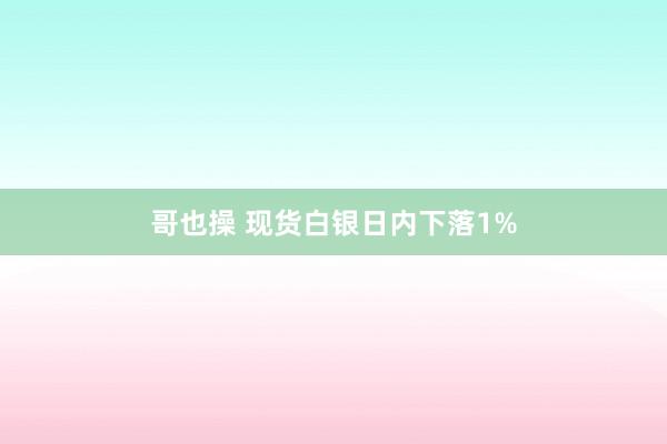 哥也操 现货白银日内下落1%