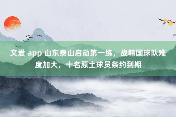 文爱 app 山东泰山启动第一练，战韩国球队难度加大，十名原土球员条约到期