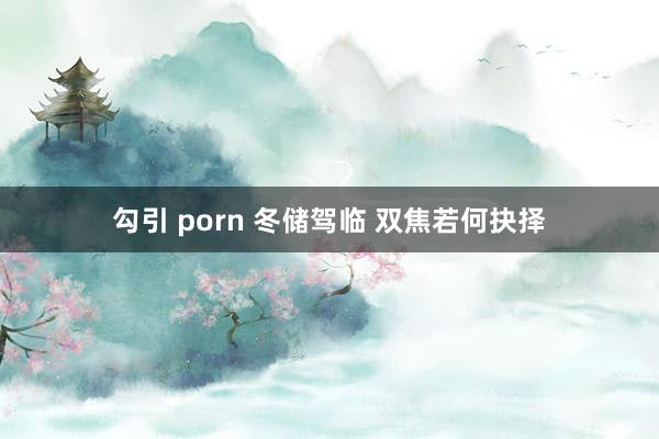 勾引 porn 冬储驾临 双焦若何抉择