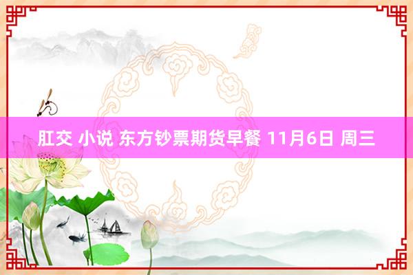 肛交 小说 东方钞票期货早餐 11月6日 周三