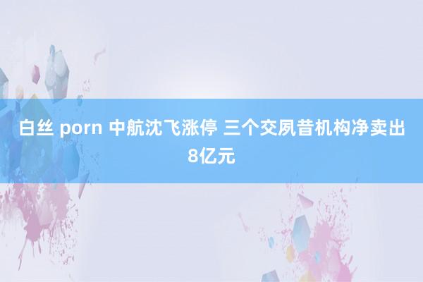 白丝 porn 中航沈飞涨停 三个交夙昔机构净卖出8亿元