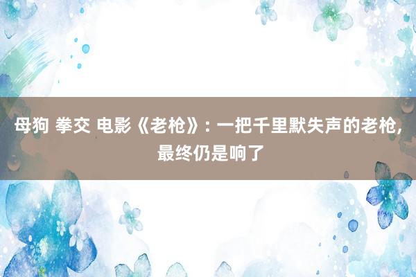 母狗 拳交 电影《老枪》: 一把千里默失声的老枪， 最终仍是响了