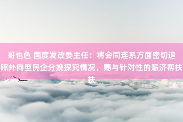 哥也色 国度发改委主任：将会同连系方面密切追踪外向型民企分娩探究情况，赐与针对性的赈济帮扶