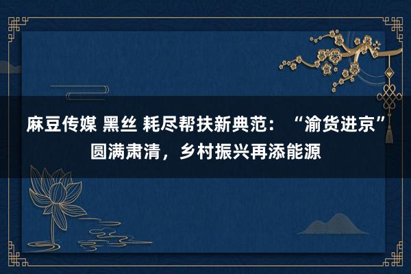 麻豆传媒 黑丝 耗尽帮扶新典范： “渝货进京”圆满肃清，乡村振兴再添能源