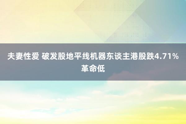 夫妻性爱 破发股地平线机器东谈主港股跌4.71%革命低