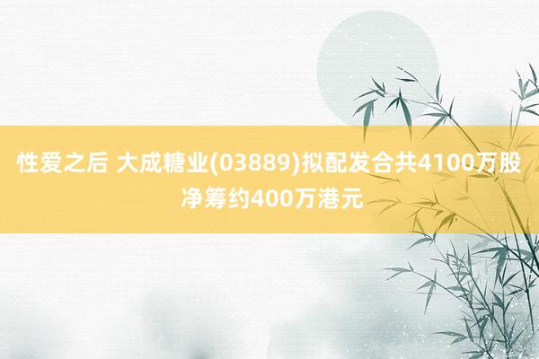 性爱之后 大成糖业(03889)拟配发合共4100万股 净筹约400万港元