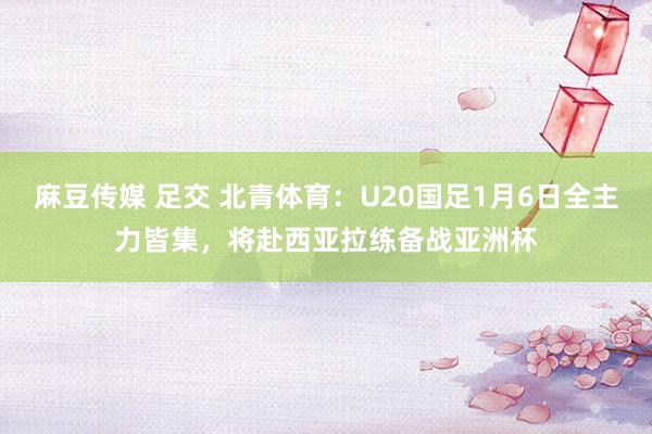 麻豆传媒 足交 北青体育：U20国足1月6日全主力皆集，将赴西亚拉练备战亚洲杯