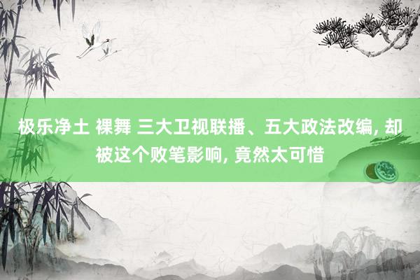 极乐净土 裸舞 三大卫视联播、五大政法改编， 却被这个败笔影响， 竟然太可惜