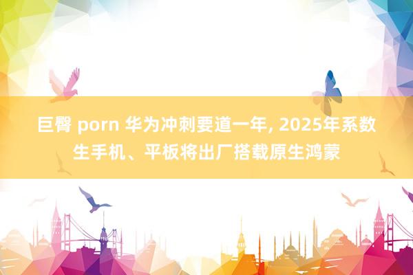 巨臀 porn 华为冲刺要道一年， 2025年系数生手机、平板将出厂搭载原生鸿蒙