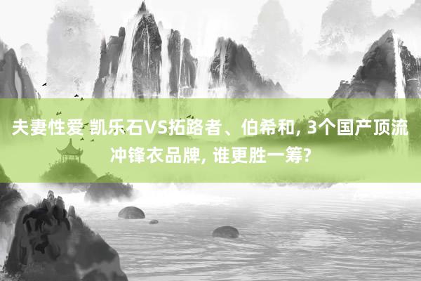 夫妻性爱 凯乐石VS拓路者、伯希和， 3个国产顶流冲锋衣品牌， 谁更胜一筹?