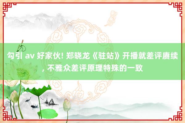 勾引 av 好家伙! 郑晓龙《驻站》开播就差评赓续， 不雅众差评原理特殊的一致