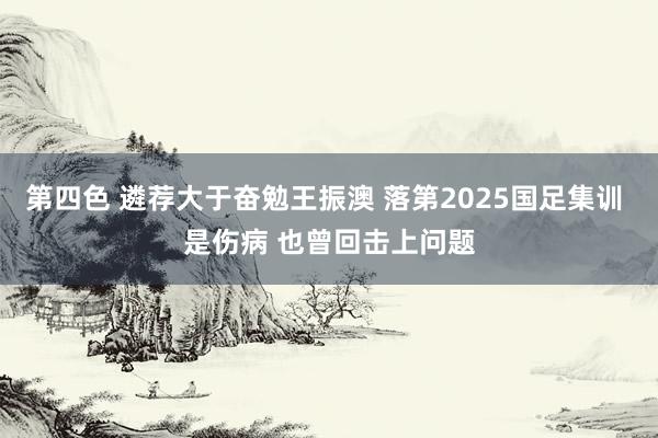 第四色 遴荐大于奋勉王振澳 落第2025国足集训 是伤病 也曾回击上问题