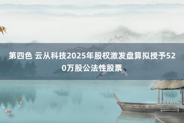 第四色 云从科技2025年股权激发盘算拟授予520万股公法性股票