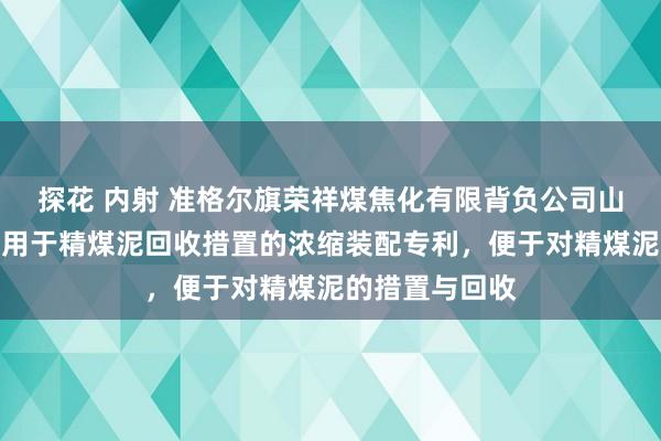 探花 内射 准格尔旗荣祥煤焦化有限背负公司山不拉煤矿得到用于精煤泥回收措置的浓缩装配专利，便于对精煤泥的措置与回收