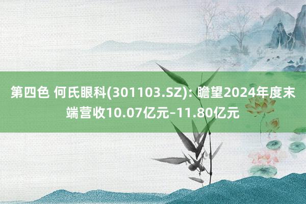 第四色 何氏眼科(301103.SZ): 瞻望2024年度末端营收10.07亿元–11.80亿元